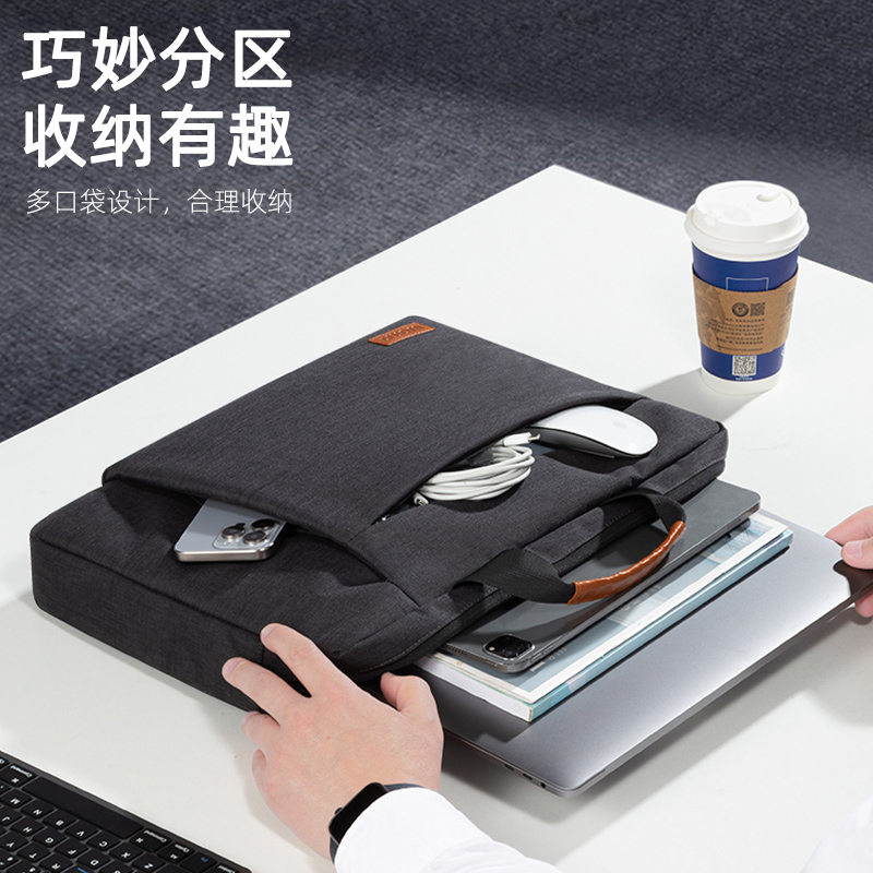 全气囊电脑包适用联想15.6寸华硕戴尔13 苹果/14单肩手提防水16寸air红米男女士Y9000游戏本Y7000笔记本背包