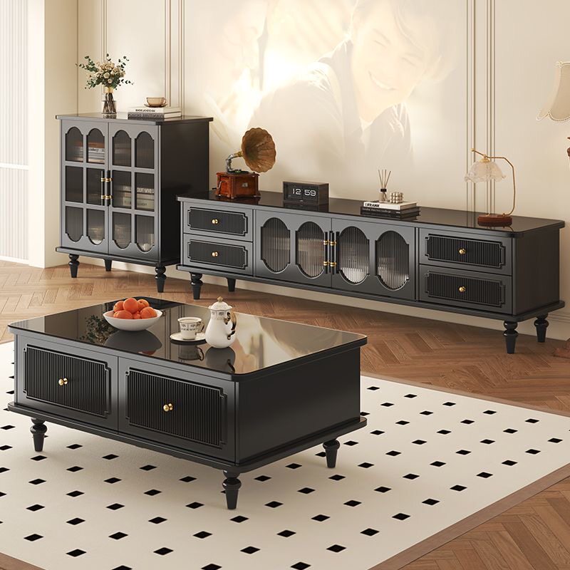 复古电视柜茶几组合客厅2026新款实木收纳储物柜中小户型电视机柜