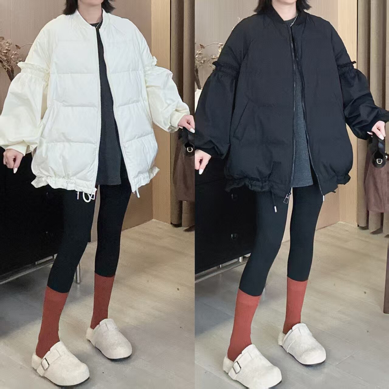 Dayuan 小众设计木耳花边羽绒服