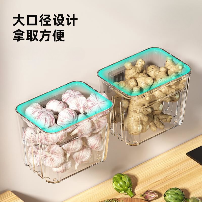 厨房置物架多功能架子家用厨房葱姜蒜收纳盒调料挂篮壁挂沥水神器