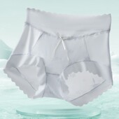 高腰性感无痕纯欲蕾丝内裤 桑蚕丝抑菌底档包臀裸感蕾丝少女三角裤