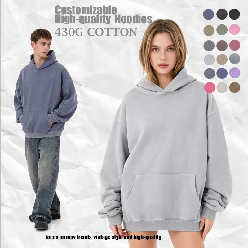 TKPA跨境FOG2025春秋美式纯色休闲宽松水洗boxy帽衫连帽卫衣男女