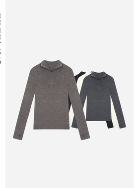 COCOLAN【杨子纱-拉链】100羊毛衫长袖毛衣女针织上衣CL6MY9039