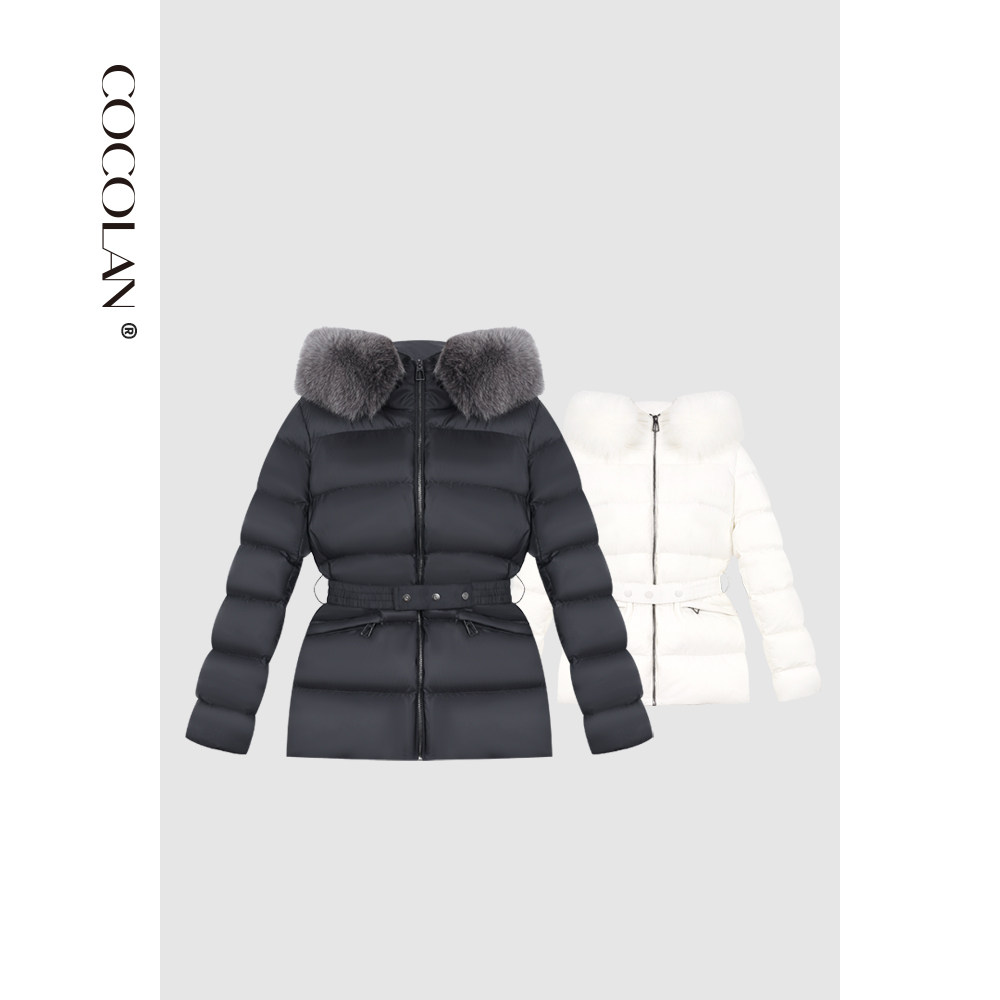 COCOLAN【海莉】90白鹅绒狐狸毛领鹅绒服女CL8YR8916