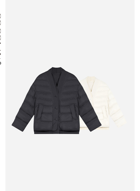 COCOLAN【水星记】90白鹅绒桑蚕丝羽绒服女短款外套CL8YR8003