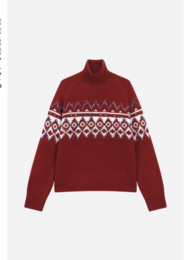 COCOLAN【圣诞-高领】100绵羊毛费尔岛毛衣高领CL8MY2520