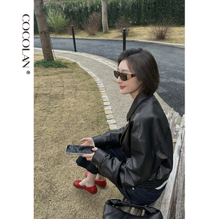 爾本 77七老板 100綿羊皮外套真皮皮衣女CL1PY0263