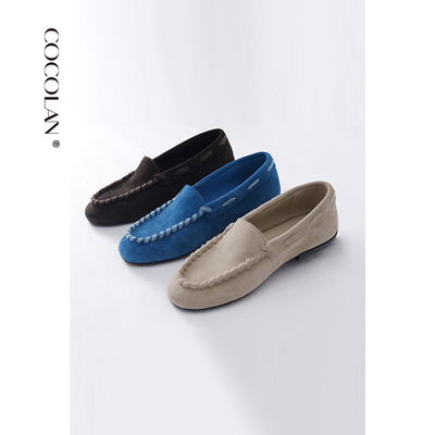 COCOLAN牛京皮豆豆鞋女一脚蹬乐福鞋CL1XZ6363