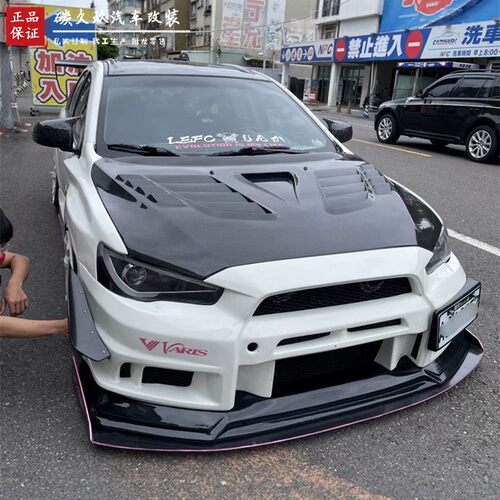 适用三菱翼神碳纤维机盖Evolution EVO 10代改装Varis开孔引擎盖