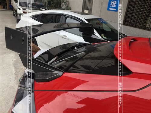 适用于Type R两厢思域CIVIC FK7改装Mugen碳纤维尾翼定风翼小包围