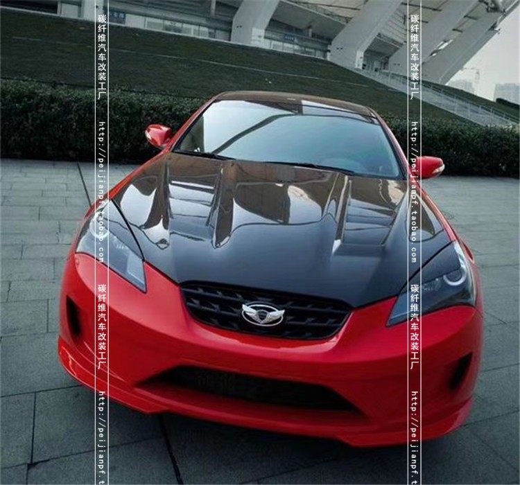 适用于现代劳恩斯酷派碳纤维灯眉rohens改装前大灯眉贴怒眼眉包围