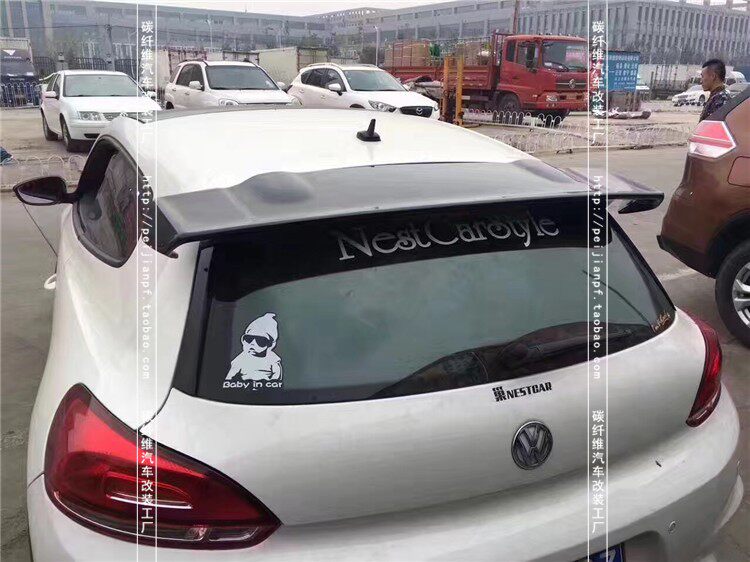 适用大众尚酷碳纤维尾翼Scirocco R改装Votex顶翼定风翼扰流包围