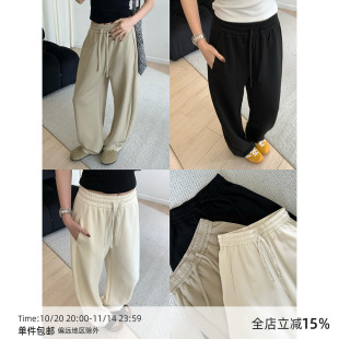宽松垂感高腰休闲长裤 MUCCHIC 春夏升级莫代尔醋酸抽绳香蕉运动裤