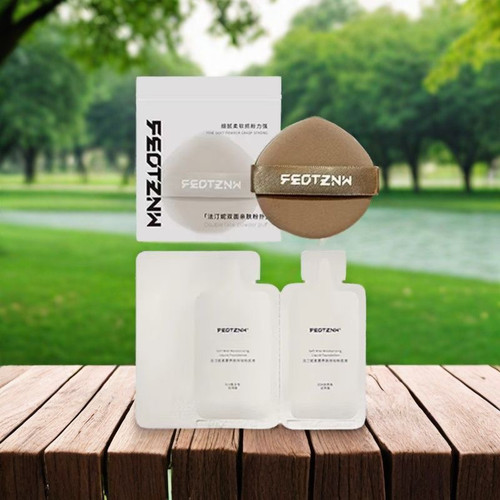 feotznw/法汀妮柔纱持妆粉底液试用装小样粉扑第三代持久不脱妆