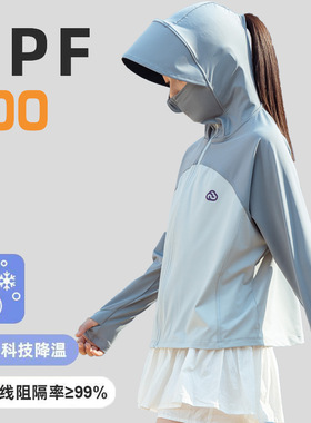 女童防晒衣夏季薄款2025新款儿童撞色冰丝连帽防晒外套宝宝皮肤衣