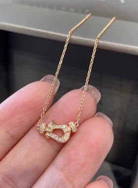 马蹄扣项链女镀18K玫瑰金锁骨高级感精致轻奢小众手链款简约爆款