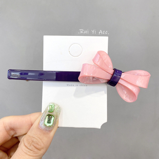 韩国发饰东大门高级感弹簧夹马尾夹顶夹发夹也可里一字横夹发卡