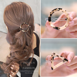 韩国发饰头饰日韩式发夹发扣刘海边夹三角圆形镂空夹子成人