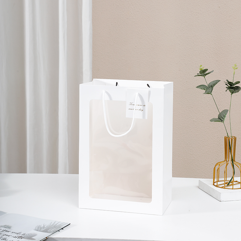 鲜花手提袋橱窗花束包装袋鲜花礼盒花店包装袋大号娃娃礼物袋空盒