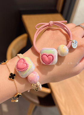 人鱼姬发绳2025新款高端扎头发粉色发圈头饰丸子头扎头绳女发饰