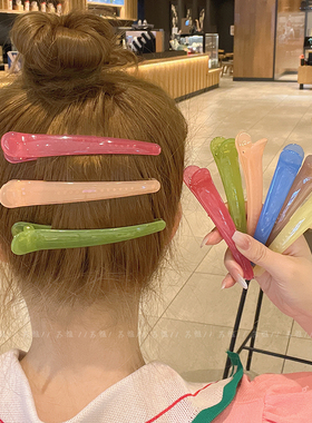 12装发夹女大号无痕侧边鸭嘴夹碎发夹网红一字夹洗脸化妆专用发