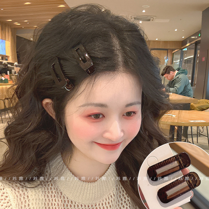 时尚优雅方形镂空碎发刘海鸭嘴夹