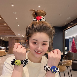 笑脸爱心发绳女波点大肠圈发圈头绳女简约扎头发橡皮筋头饰皮套