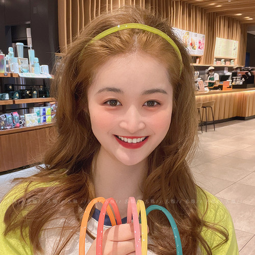 高级感糖果色带齿防滑细头箍女