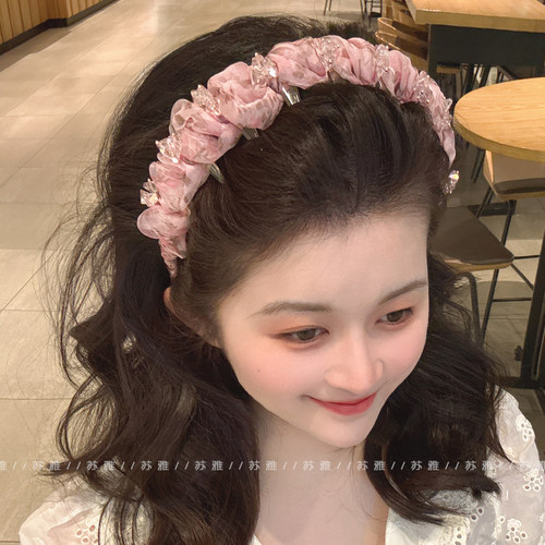 甜美气质水晶碎花带齿高颅顶发箍