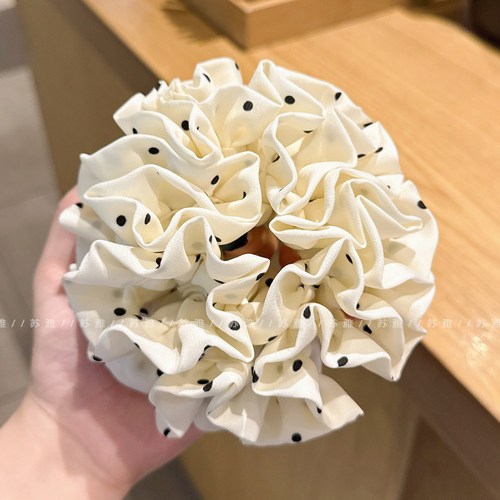 气质百搭撞色波点绣球花大肠发圈