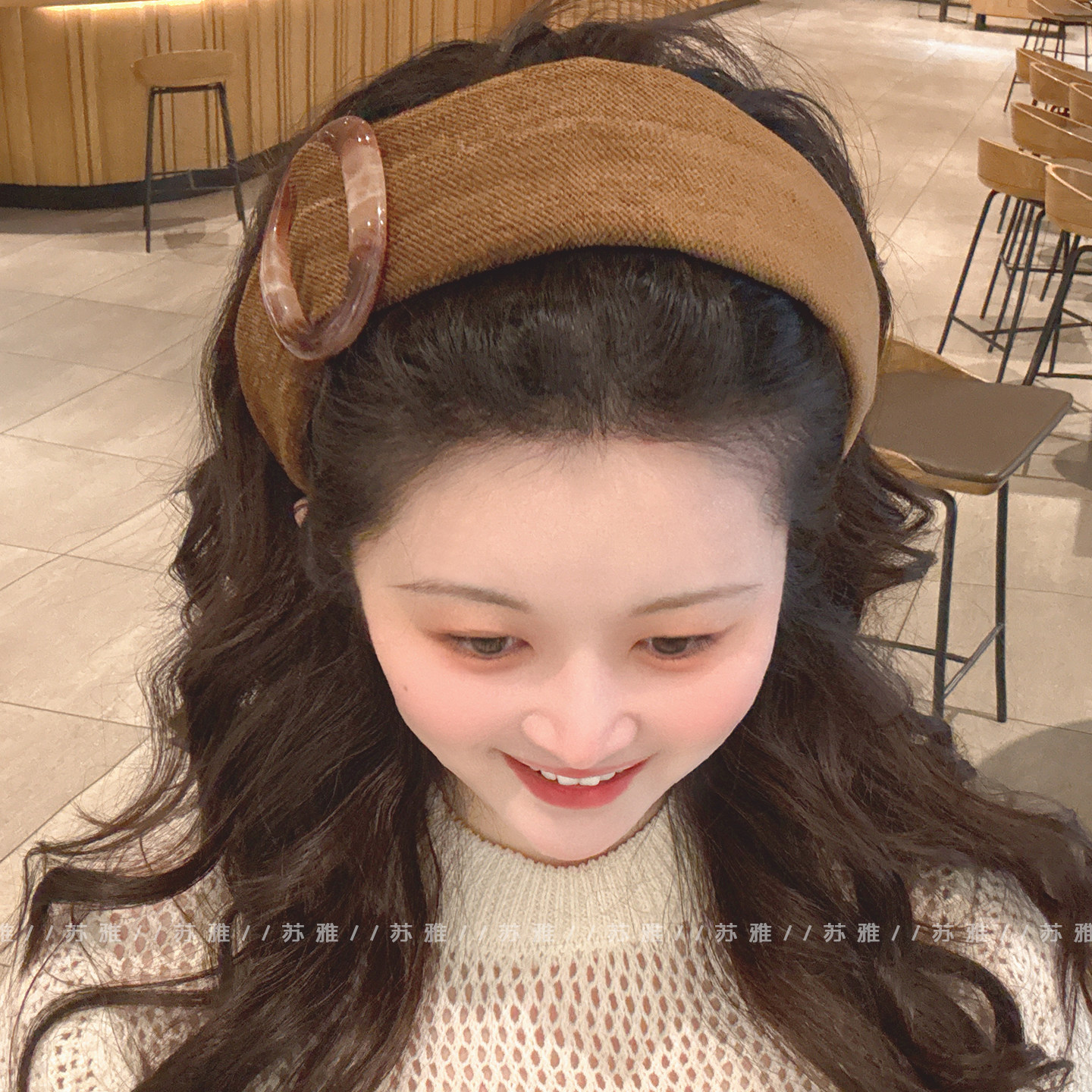 高级感气质圆扣宽边高颅顶发箍