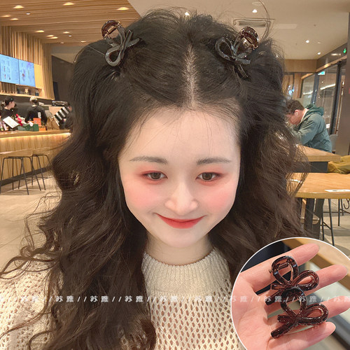 时尚交叉蝴蝶结碎发刘海小抓夹