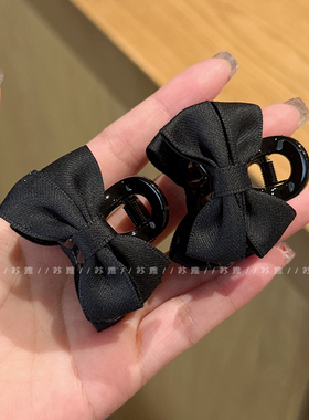 高级感气质蝴蝶结碎发刘海小抓夹公主头发卡发饰后脑勺盘发鲨鱼夹