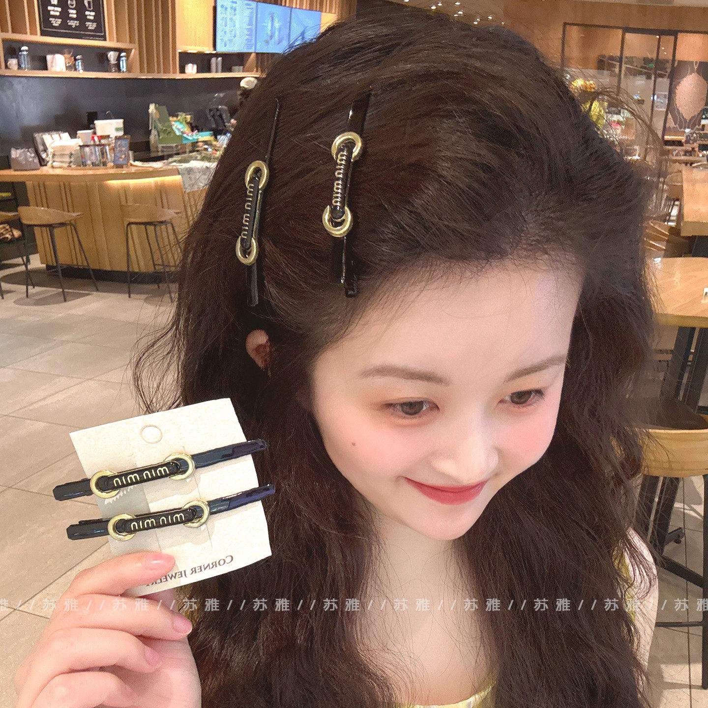高级感气质英文字母碎发刘海夹子