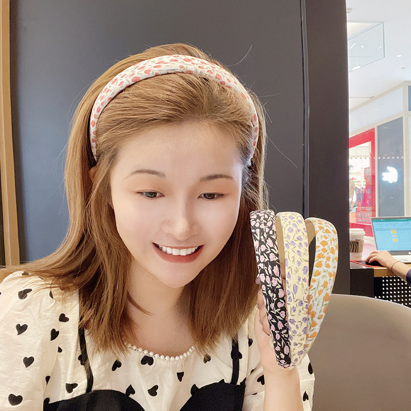 网红港风发箍女碎花头箍百搭发捆外出简约洗脸压发发卡新款头饰