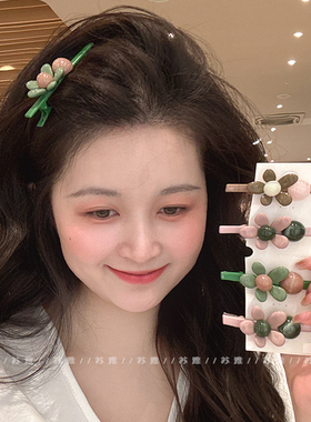 花朵发夹女2025新款可爱刘海夹一字夹女侧边夹前额发卡鸭嘴夹发饰