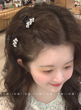 高级感珍珠闪钻小抓夹2025新款公主头发饰前额碎发发卡刘海发夹女