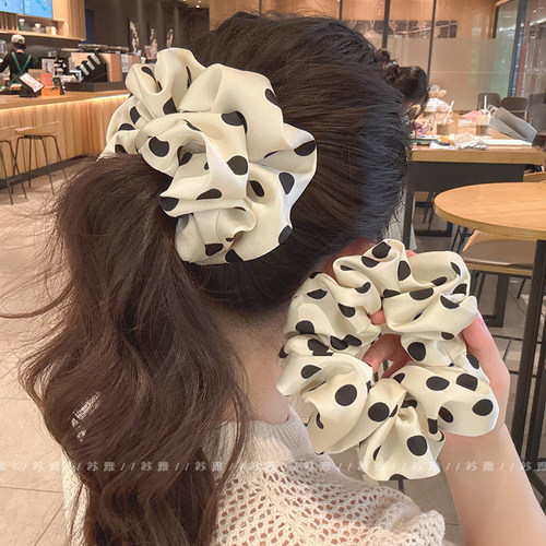 时尚优雅撞色波点大肠发圈扎头发