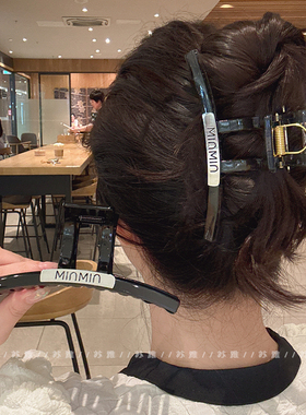 韩国亚克力透明高级感发量多一字抓夹女后脑勺盘发鲨鱼夹头发夹子