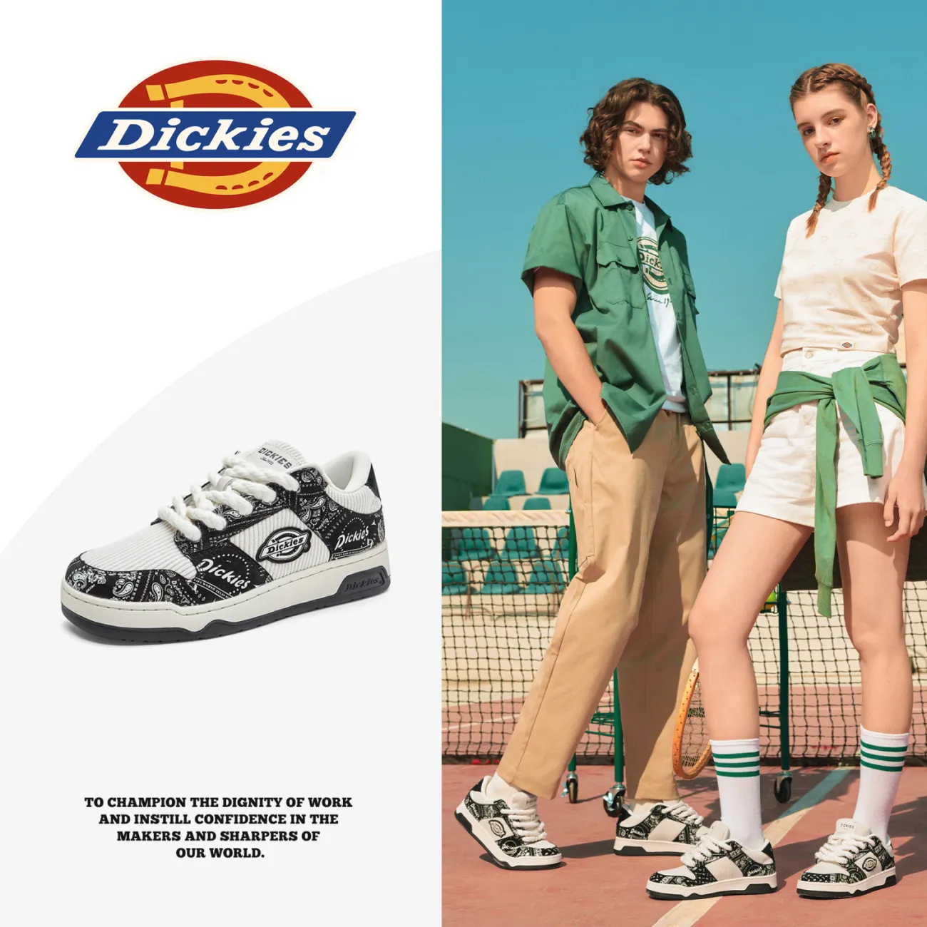 Dickies黑白熊猫鞋面包鞋