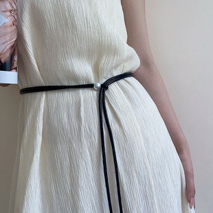 高级感腰带配饰女款皮绳打结小皮带装饰连衣裙毛衣时尚百搭腰绳潮