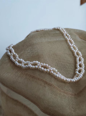 随想手作淡水珍珠编织双层项链