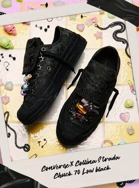 代购Converse x Collina Strada Chuck 70联名板鞋花卉提花菱形纹