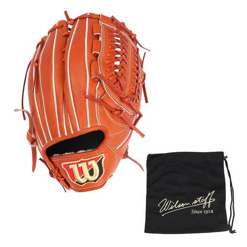 代购Wilson威尔胜男士棒球手套硬式用右投用日本製収納袋付