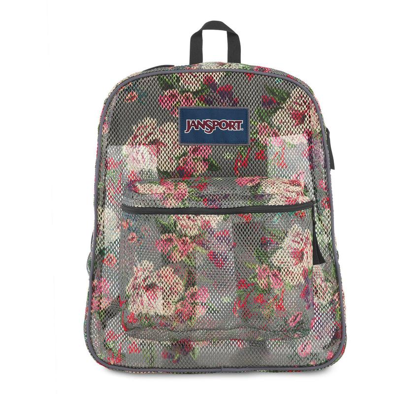 美国代购Jansport 杰斯伯户外双肩背包专柜正品印花网面男女包
