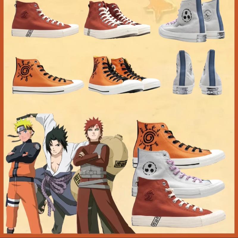 Converse 匡威火影忍者疾风传帆布鞋男士新款时尚板鞋高帮休闲鞋