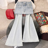 显瘦弹力马蹄喇叭裤 设计感高腰微喇牛仔裤 韩版 修身 女春季 2026新款