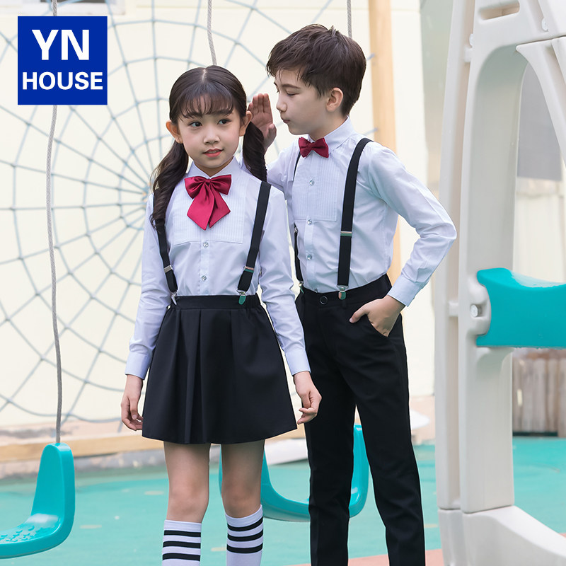 儿童套装幼儿园园服演出表演服装小学生大唱背带裤