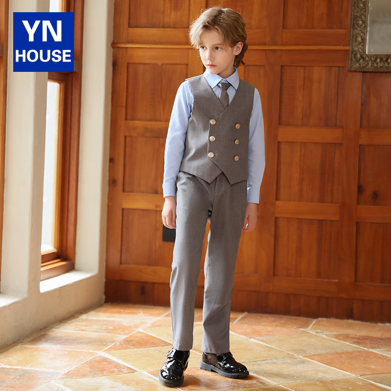 男童礼服马甲套装夏花童西服