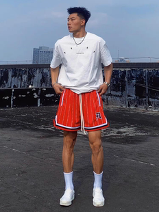 高街嘻哈纯棉上衣T恤潮 男美式 ins国潮牌简约印花夏季 重磅260g短袖